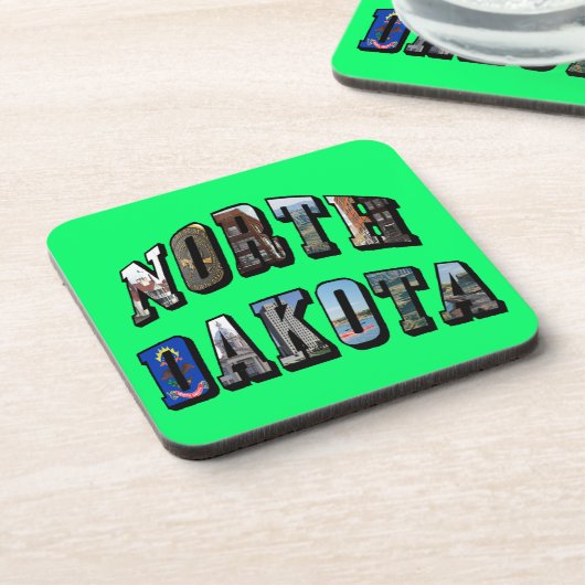 ノースダコタ写真文字 コースター (左側)