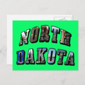 ノースダコタ写真文字 ポストカード (正面/裏面)