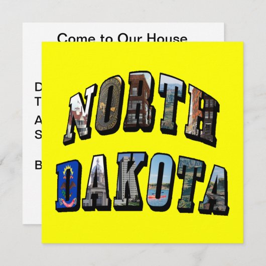 ノースダコタ写真文字 招待状 (正面/裏面)