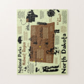 ノースダコタ国立公園インフォグラフィックの地図 ジグソーパズル (縦)