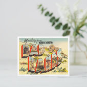 ノースダコタ州からの挨拶、バッドランド旅行 ポストカード (スタンド正面)