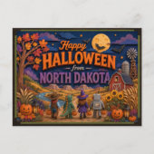 ノースダコタ州の子供たちからのハッピーハロウィン ポストカード (正面)