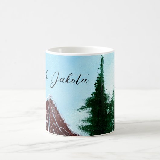 ノースダコタ州の山の雪解け コーヒーマグカップ (中央)