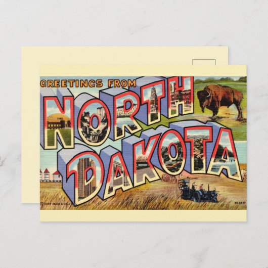ノースダコタ州の挨拶ポストカード ポストカード (正面/裏面)