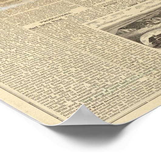 ノースダコタ州の文字のページ ポスター (角)