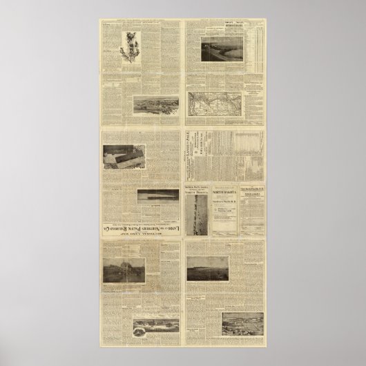 ノースダコタ州の文字のページ ポスター (正面)