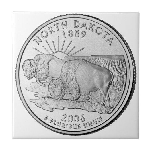 ノースダコタ州クォーター タイル (正面)