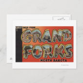ノースダコタ州グランドフォーク – ラージレターシーン ポストカード (正面/裏面)