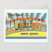 ノースダコタ州ジャメスタウンからのヴィンテージの挨拶 ポストカード (正面)