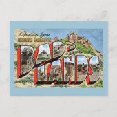 ノースダコタ州バドランドからのヴィンテージ ポストカード (正面)