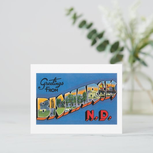 ノースダコタ州ビスマルクからのご挨拶！ ポストカード (スタンド正面)
