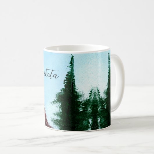 ノースダコタ州マウンテンランオフ コーヒーマグカップ (正面右)