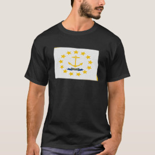 ノースダコタ州マップRHODE ISLAND RIフラッグルーツ Tシャツ
