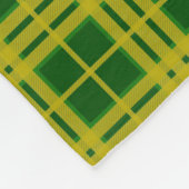 ノースダコタ州ユニバーシティビソンタータンチェック フリースブランケット (角)