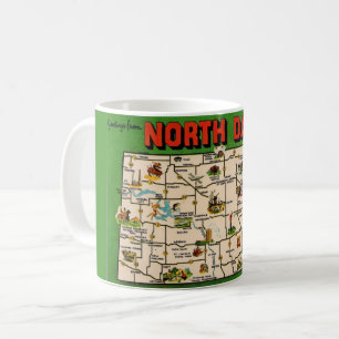 ノースダコタ州地図マグ コーヒーマグカップ