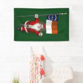 ノースダコタ州旗とサンタクロースの幸せ 横断幕 (インサイチュ)