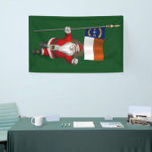 ノースダコタ州旗とサンタクロースの幸せ 横断幕 (トレードショー)