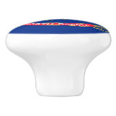 ノースダコタ州旗とセラミックノブの引っ張り セラミックノブ (側面)