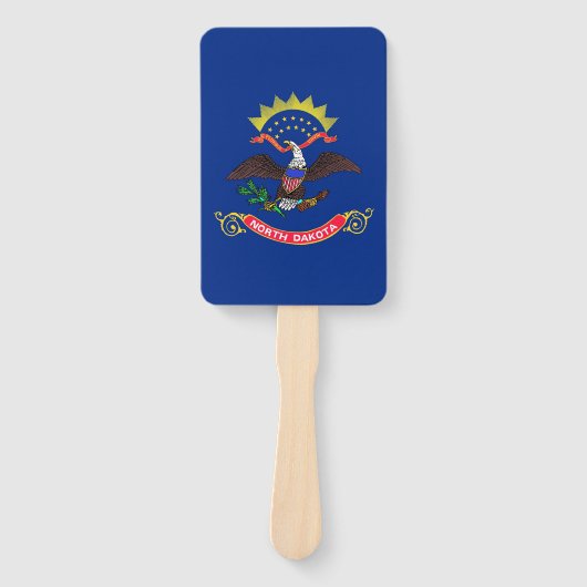 ノースダコタ州旗とハンドファンのセット ハンドファン (正面)