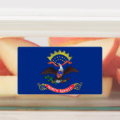 ノースダコタ州旗のある愛国的な州 ラベル (貼付)