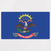 ノースダコタ州旗のある愛国的な州 ラベル (デザイン1)