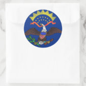 ノースダコタ州旗のシール ラウンドシール (バッグ)