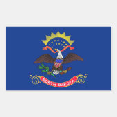 ノースダコタ州旗の四角形シール 長方形シール (正面)