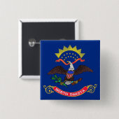 ノースダコタ州旗を持つボタン 缶バッジ (正面&裏面)