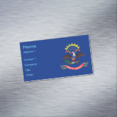 ノースダコタ州旗を持つ名刺マグネット マグネット名刺 (インサイチュ)