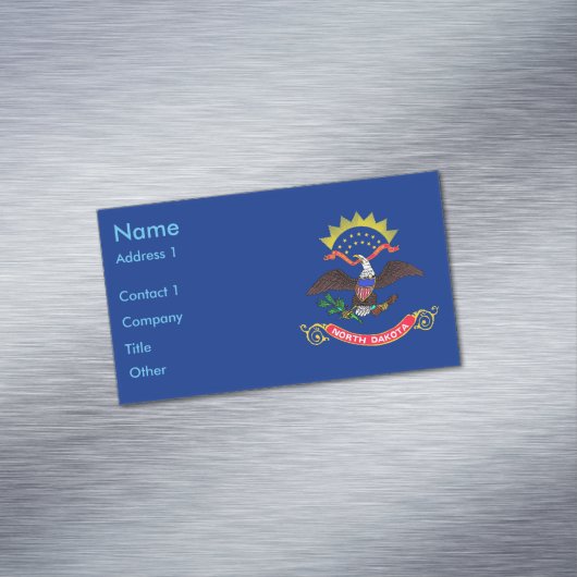 ノースダコタ州旗を持つ名刺マグネット マグネット名刺 (インサイチュ)