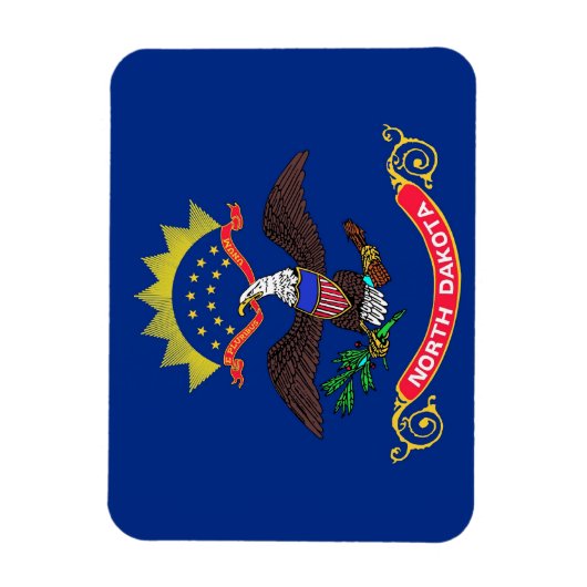 ノースダコタ州旗を持つ愛国的なフレキシブル磁石 マグネット (縦)