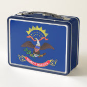 ノースダコタ州旗を持つ金属ステンレス弁当箱 メタルランチボックス (裏面)