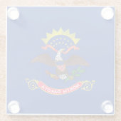 ノースダコタ州旗デザインデコール ガラスコースター (裏面)