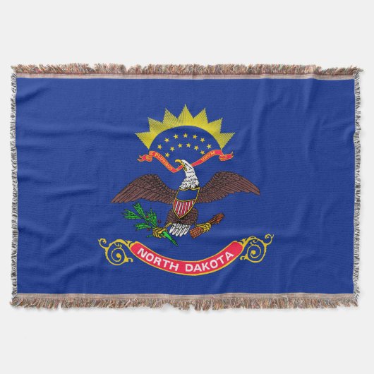 ノースダコタ州旗デザインデコール スローブランケット (正面)