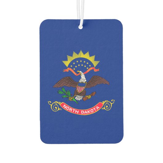 ノースダコタ州旗デザイン カーエアーフレッシュナー (裏面)