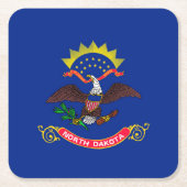 ノースダコタ州旗デザイン スクエアペーパーコースター (正面)
