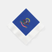 ノースダコタ州旗デザイン 縁ありカクテルナプキン (角)