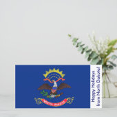 ノースダコタ州旗、アメリカからのハッピーホリデー シーズンカード (スタンド正面)