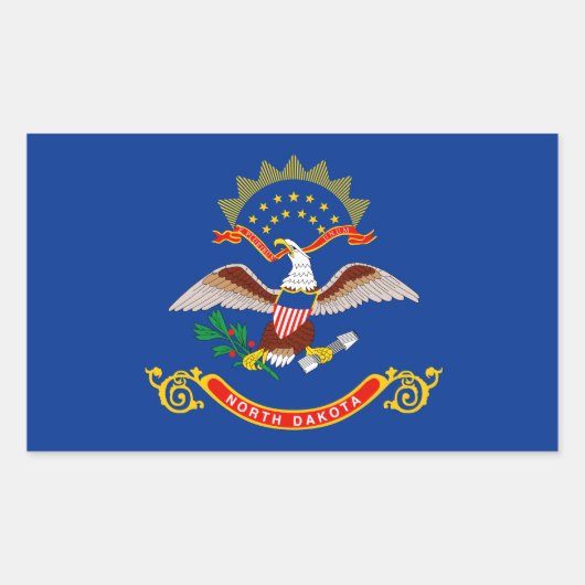 ノースダコタ州旗 長方形シール (正面)