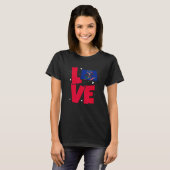 ノースダコタ州旗Love 4Th Of 7月ノースダコタンP Tシャツ (正面フル)