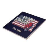 ノースダコタ州統一された州レトロマップヴィンテージ タイル (側面)