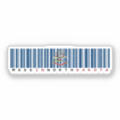 ノースダコタ州製バーコードフラッグシール シール (正面)