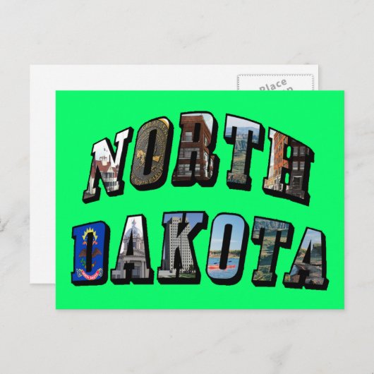 ノースダコタ州 写真 テキスト ポストカード (正面/裏面)