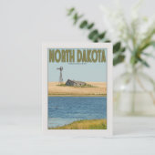 ノースダコタ州 – 旧農場 – 緑 ポストカード (スタンド正面)