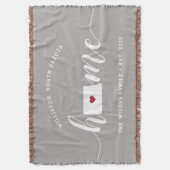 ノースダコタ州 自宅 おしゃれなパーソナライズ スローブランケット (正面縦)