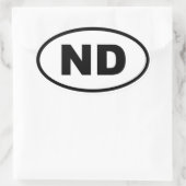 ノースダコタ州(ND) 楕円形シール (バッグ)