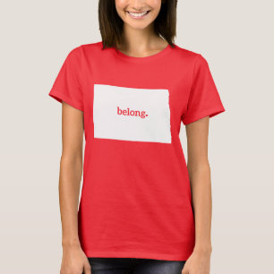 ノースダコタ帰属地域の州の地図 Tシャツ