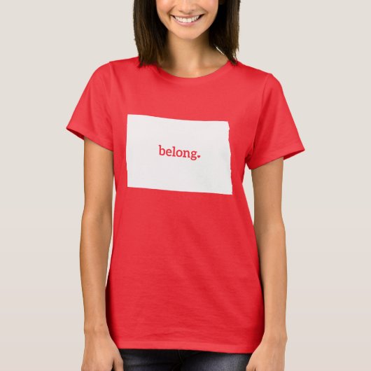 ノースダコタ帰属地域の州の地図 Tシャツ (正面)