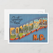 ノースダコタ旅行のビスマルクからの挨拶 ポストカード (正面/裏面)