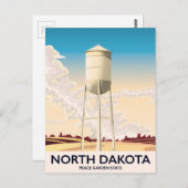 ノースダコタ水塔の旅行ポスター ポストカード (正面/裏面)